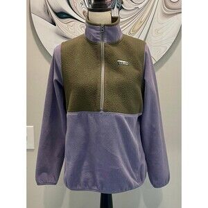 LL Bean Pull Over 1/4 Zip Small Purple/Green